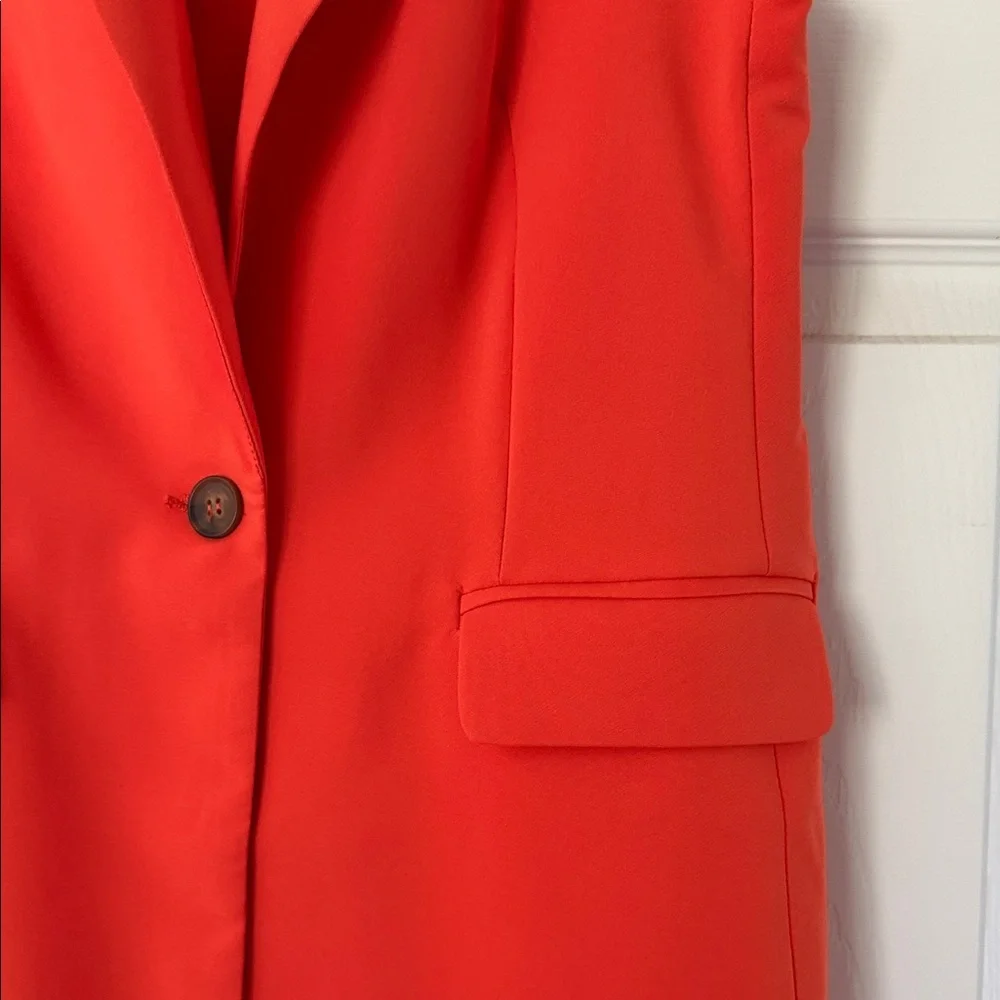 Love Tree Sleeveless Blazer Vest in Bright Orange - Picture 3 of 4